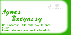 agnes matyassy business card